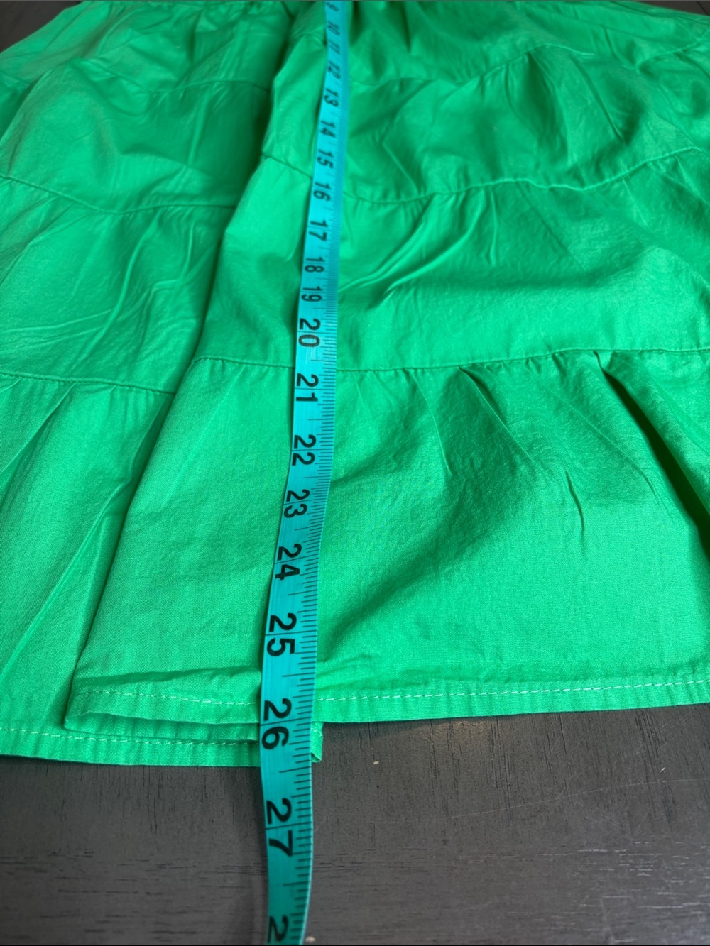 💚 Baevely Tiered Babydoll Mini Dress Women’s Large Green Sleeveless Flowy 💚 - Picture 7 of 10